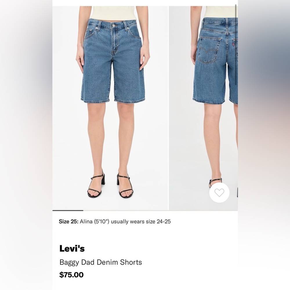 Levi's Medium Blue Baggy Denim Bermuda Shorts